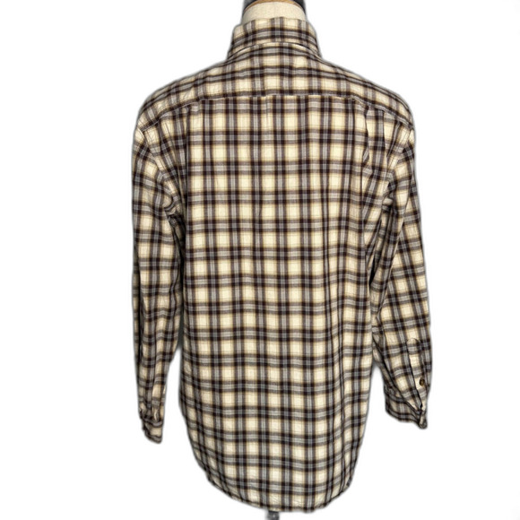 Carhartt Relaxed Fit Men's Long Sleeve Button Down, Brown Plaid, Size M, 2/$50 - Picture 3 of 12